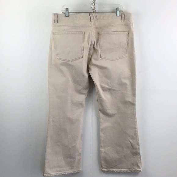 Theory Kick Denim Size 32 Ivory Off White 5-Pocket Boot/flare Cropped Je… - Picture 4 of 10